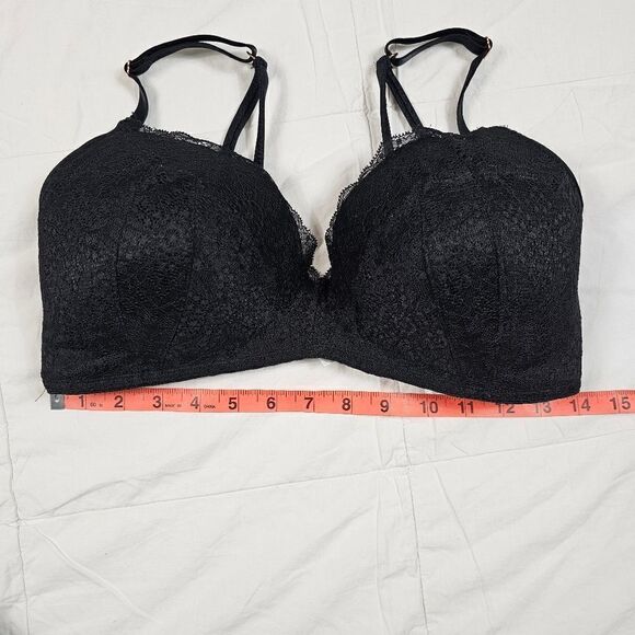 PINK Victoria's Secret Date Wireless Lightly‎ Lined Black Bra Women's Size 36D - Picture 4 of 4